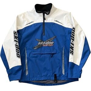 Ski-doo Team Soft Shell Pullover Anorak Jacket Blue White Men’s Medium
